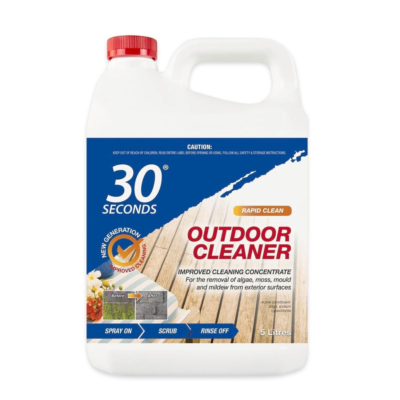 30 Seconds 5L Outdoor Cleaner Concentrate 30-ODC5CE - Double Bay Hardware