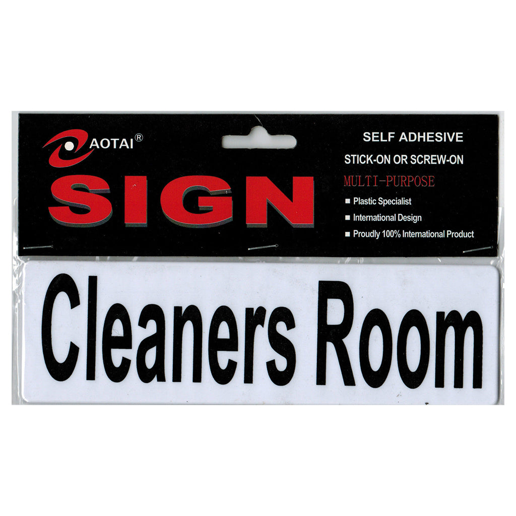 AOTAI Plastic Self Adhesive Sign Cleaners Room 200x60x2mm