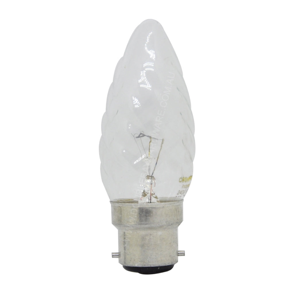 Crompton Twist Candle Incandescent Light Bulb B22 240V 60W Clear 10208