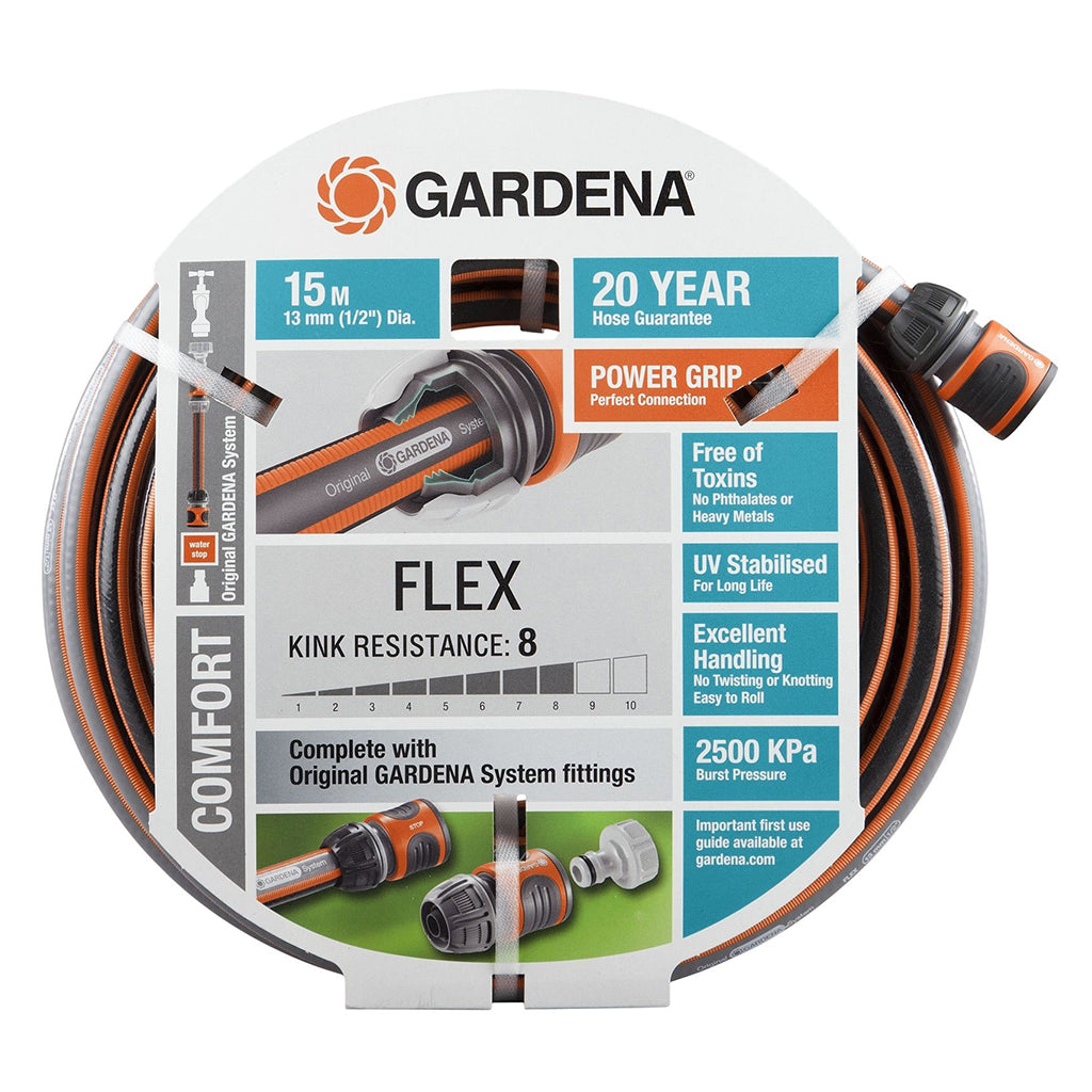 GARDENA FLEX Fitted Garden Hose 13mmX15m G18170