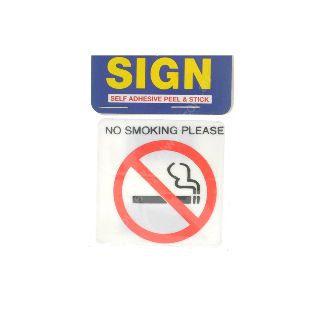 HANDY Plastic Self Adhesive Sign No Smoking Please 55x55x2mm
