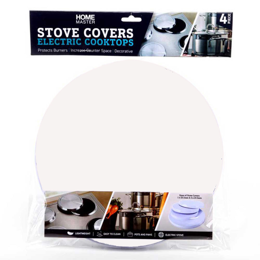 HOME MASTER 4Pcs Metal Stove Covers White