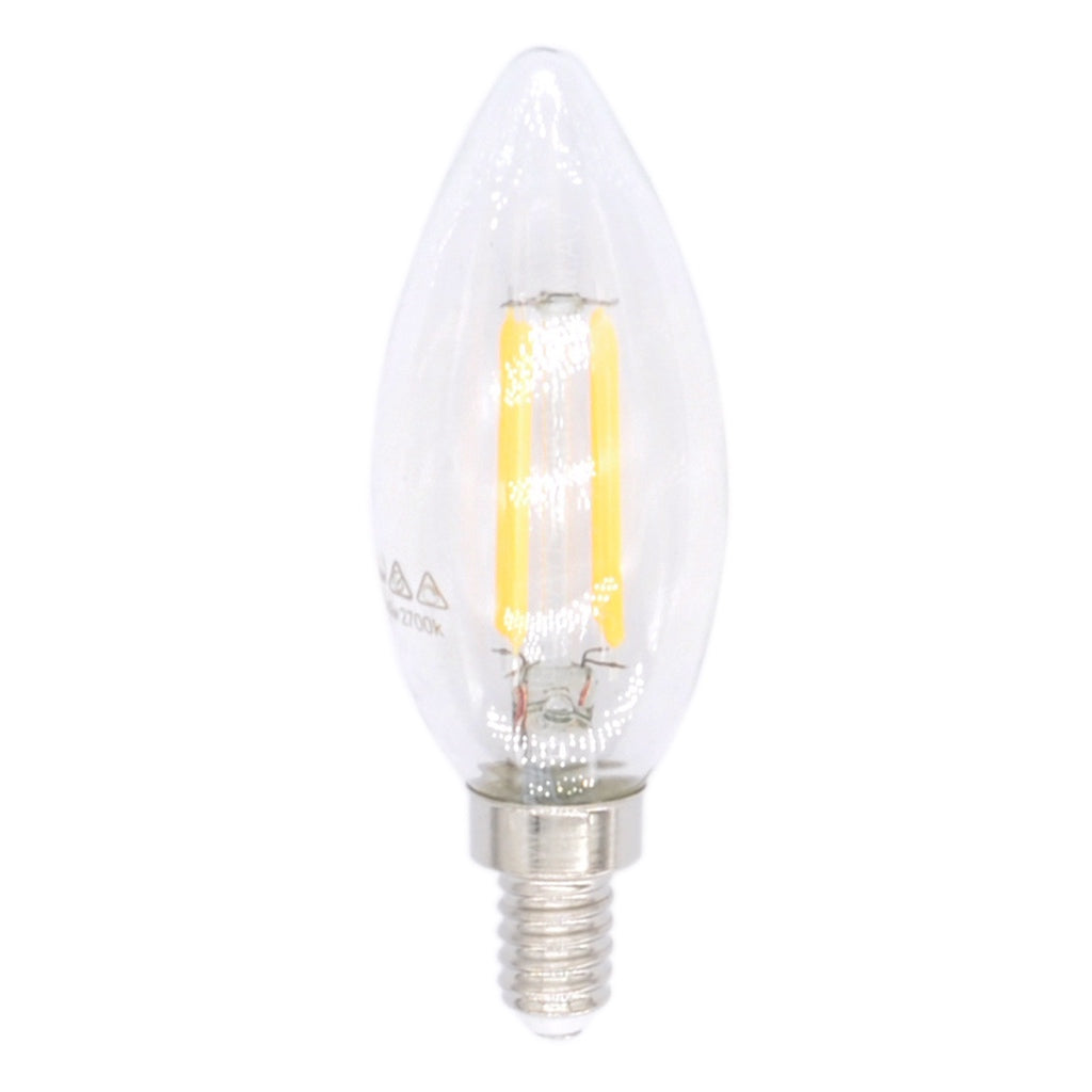 Lusion Candle Filament LED Light Bulb 240V 4W E12 W/W 20290