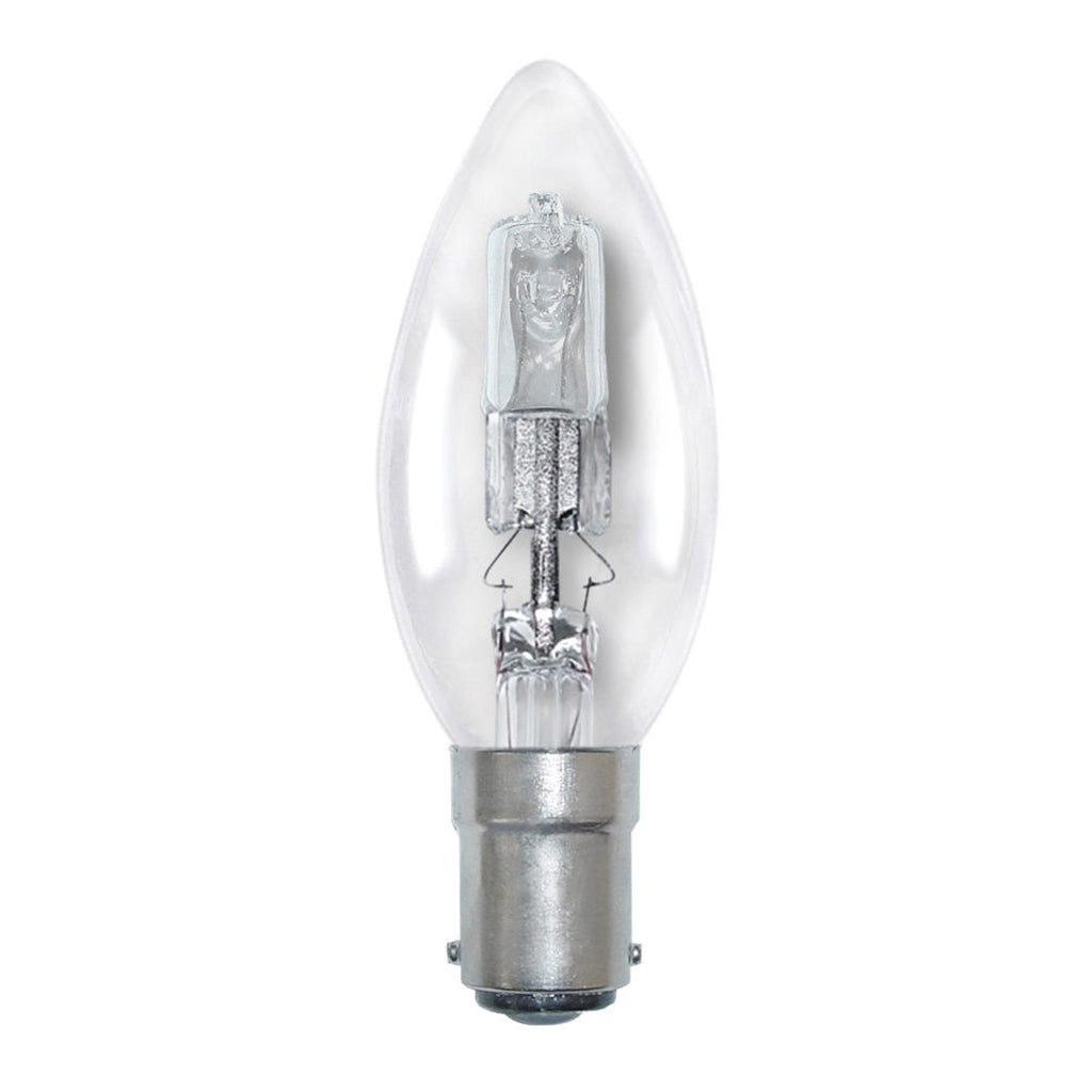Lusion Candle Halogen Light Bulb B15 240V 18W Clear 30112