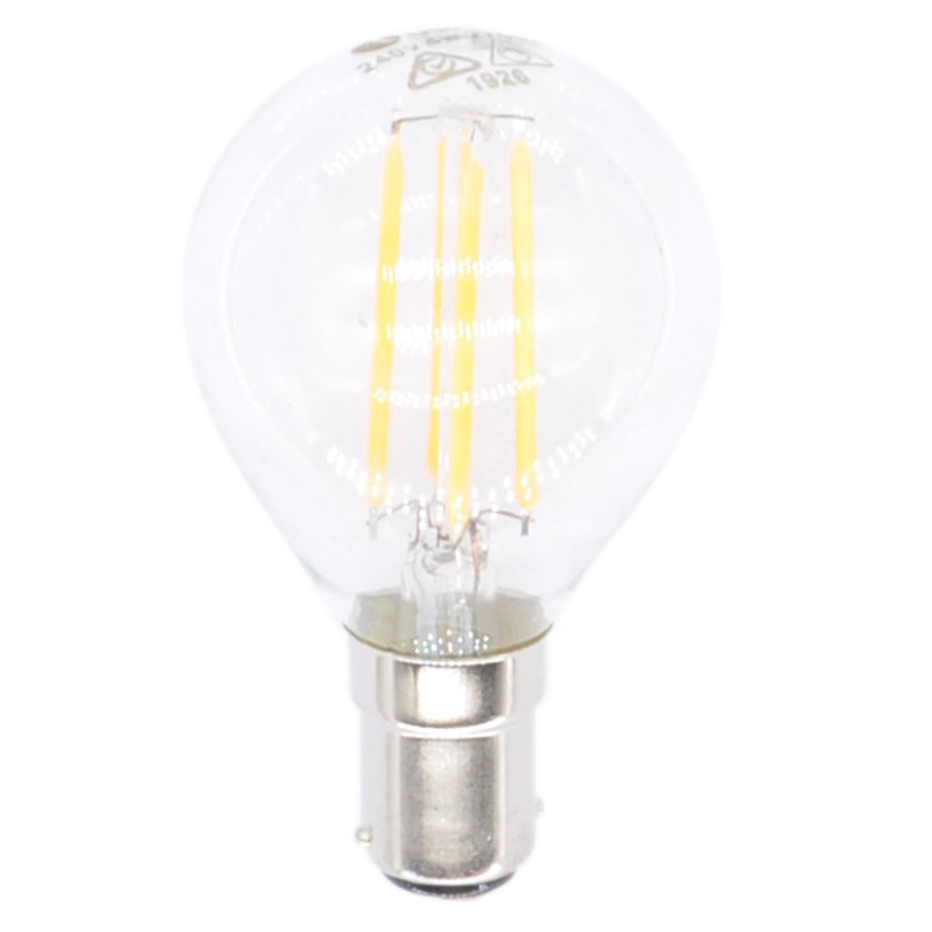 Lusion Fancy Round Filament LED Light Bulb 240V 4W B15 W/W 20233