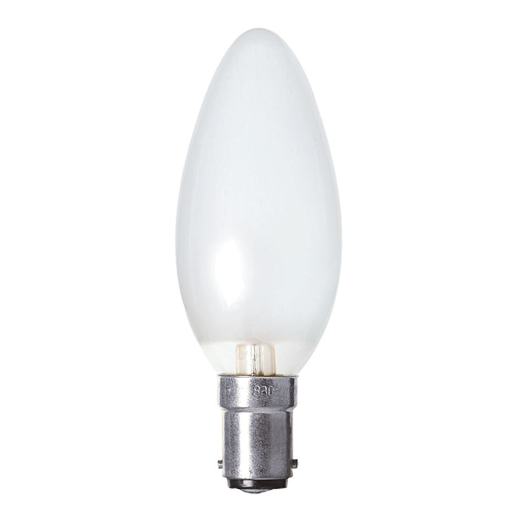 Luslite Candle Incandescent Light Bulb B15 240V 60W Pearl 000522