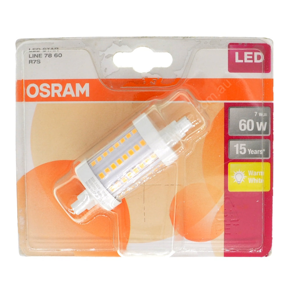 OSRAM 78mm R7s LED Linear Light Bulb 240V 7W W/W 811690