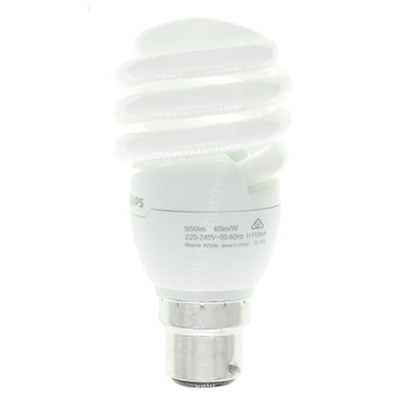 PHILIPS Tornado Spiral Energy Saving Light Bulb B22 15W W/W 137993