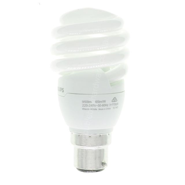PHILIPS Tornado Spiral Energy Saving Light Bulb B22 15W W/W 137993