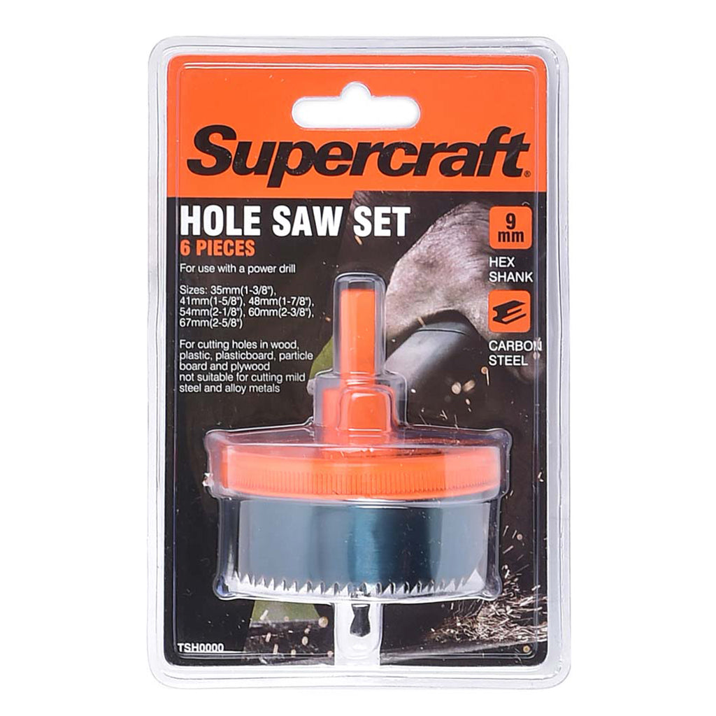 Supercraft Hole Saw Cutter 9mm 6Pcs TSH0000