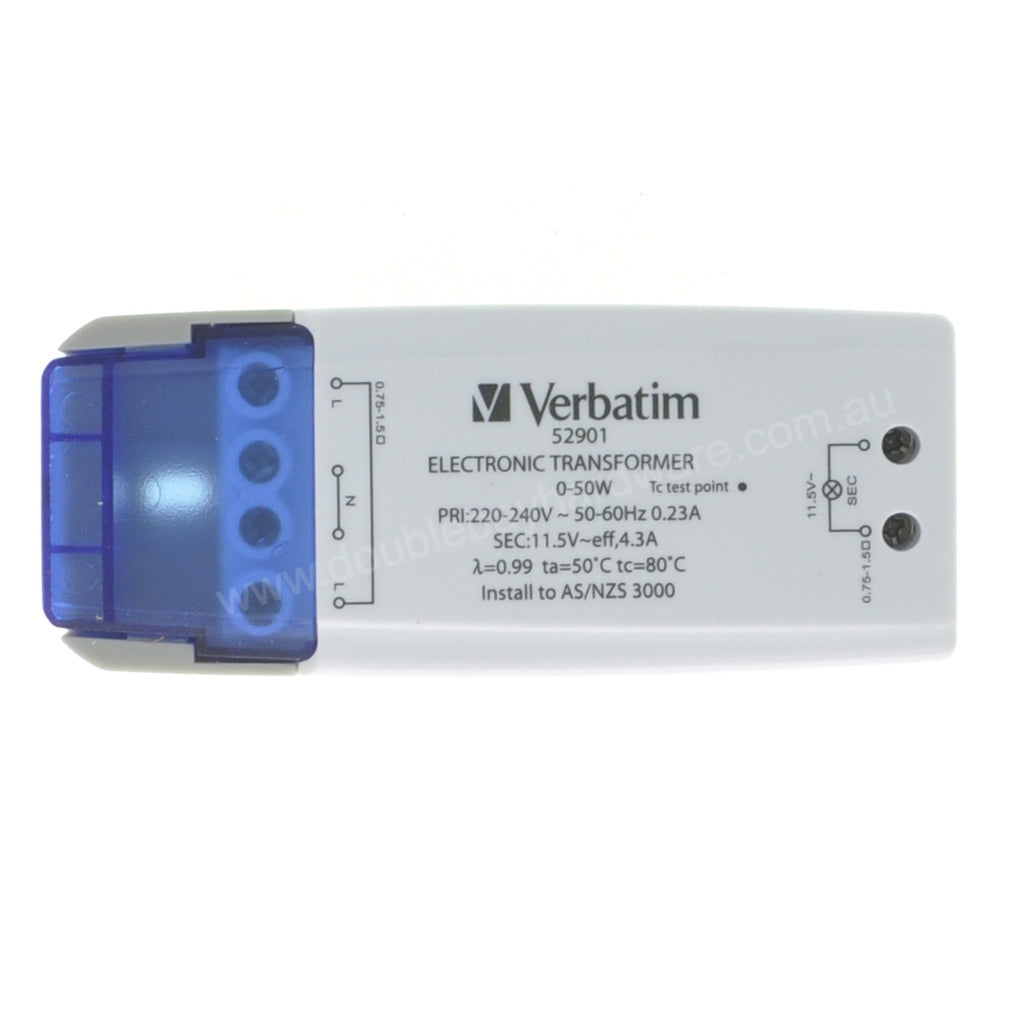Verbatim LED Compatible Electronic Transformer 220-240V 0-50W 52901