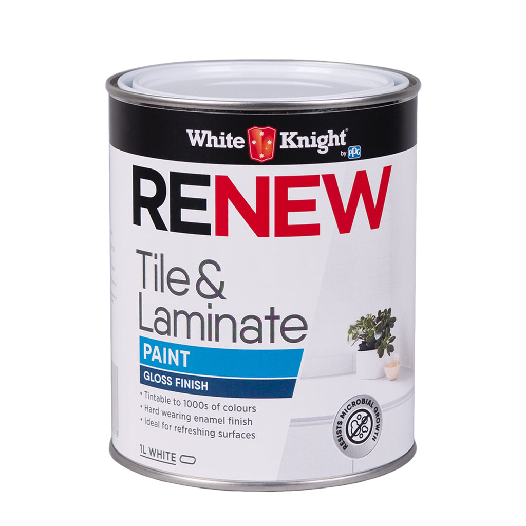 White Knight RENEW Tile And Laminate Paint Gloss White 1L 395750/1L