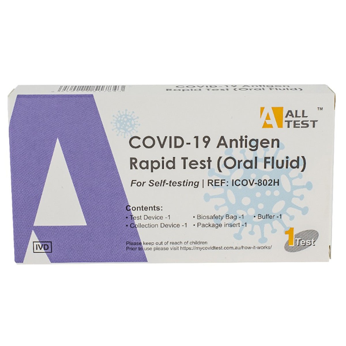 ALL TEST COVID-19 Antigen Rapid Test (Oral Fluid) ICOV-802H - Double Bay Hardware