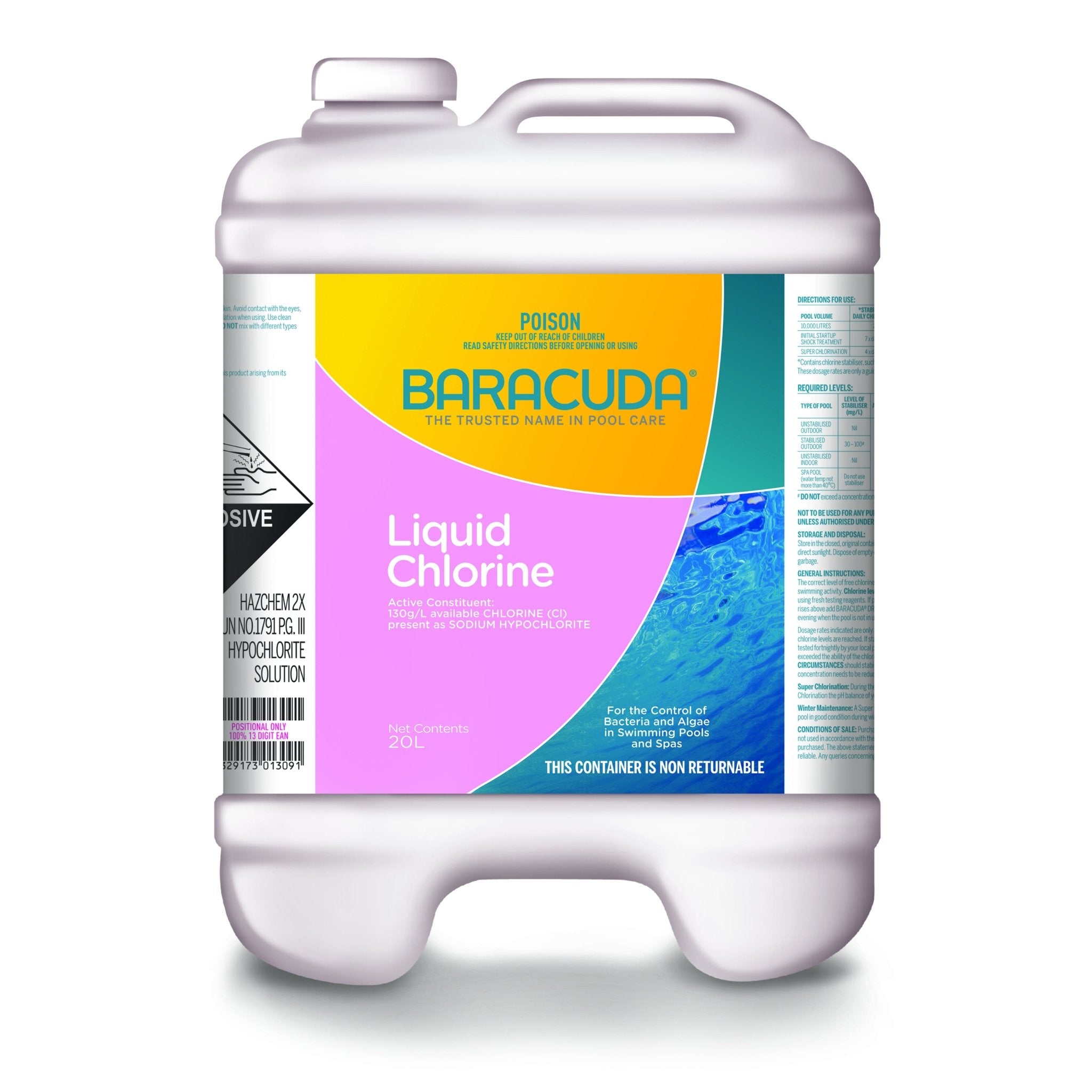 Baracuda Liquid Chlorine 20L WC000098 - Double Bay Hardware