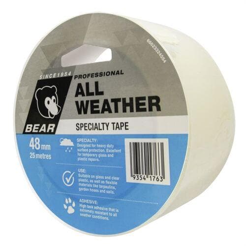 BEAR All Weather Specialty Tape Clear 48mmX25m - Double Bay Hardware