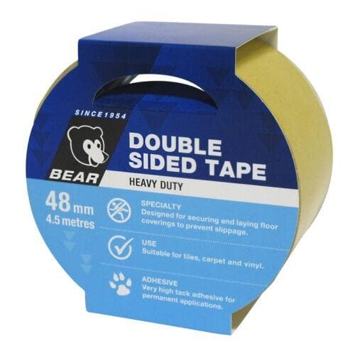 BEAR White Double Side Tape 48mmX4.5m For Tiles, Carpet and vinyl - Double Bay Hardware