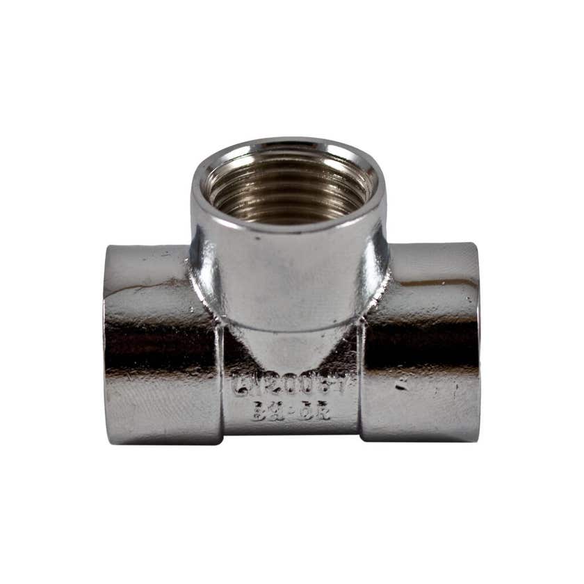 Brasshards Copper Tee Chrome Plated 15mm 5TE015CB - Double Bay Hardware