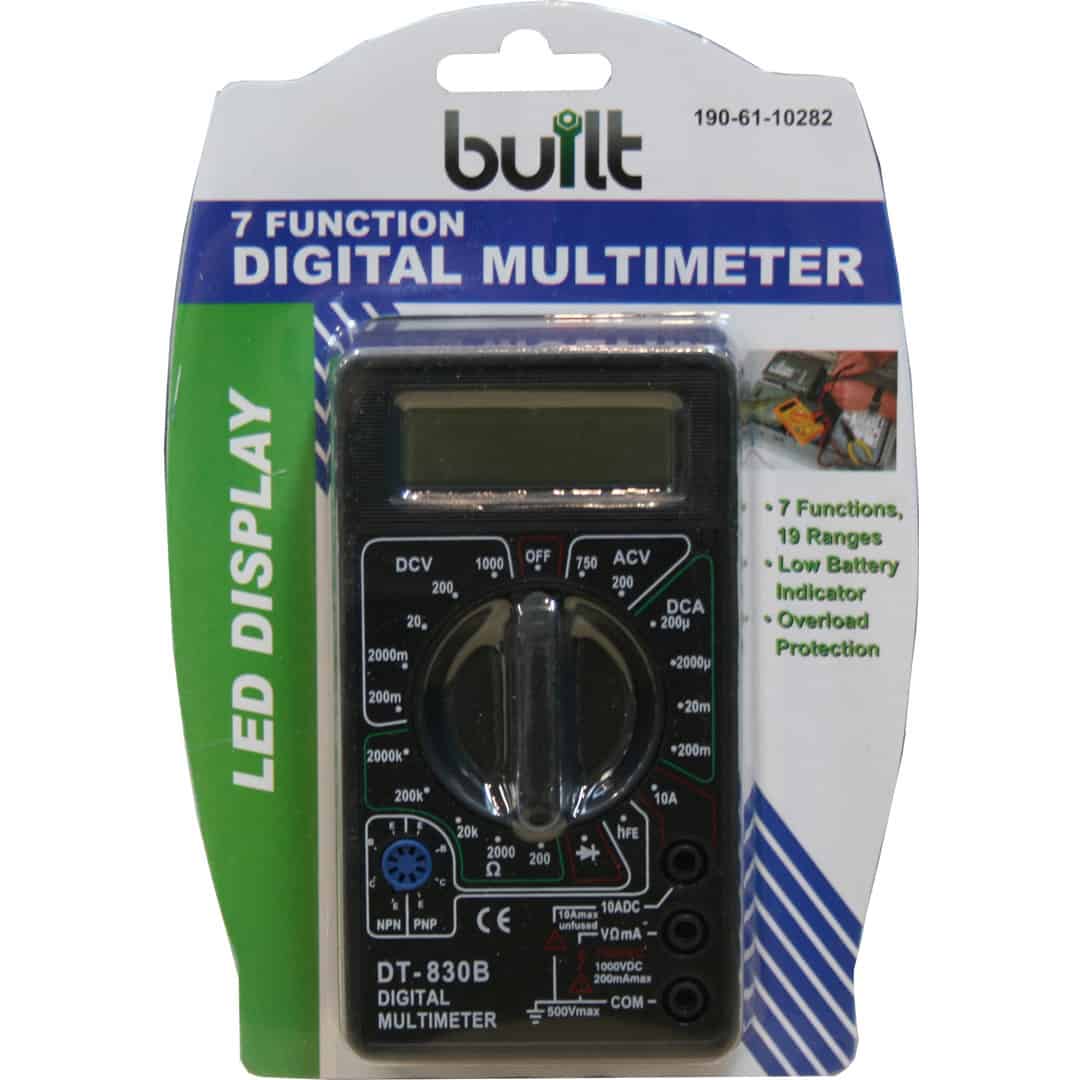 Built Digital Multi-Meter Max 1000V 7 Functions 19 Ranges 190-61-10282 - Double Bay Hardware