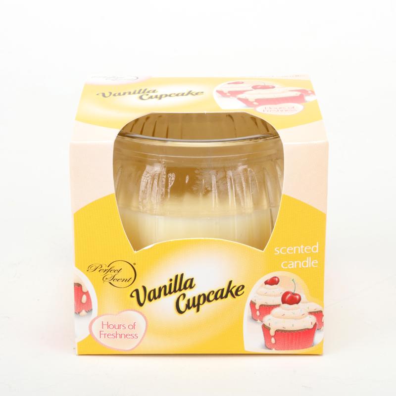 Candle Glasslight Scented Vanilla Cupcake 6.5x6.5cm 160242 - Double Bay Hardware