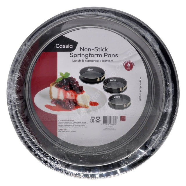 Cassia Non - Stick Springform Pans Set 24cm, 26cm, 28cm KT - 727