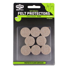 Cold Steel Beige Felt Furniture Adhesive Scratch Protector 25mm 16Pcs 35053
