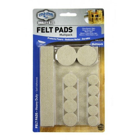 Cold Steel Beige Felt Furniture Adhesive Scratch Protector Multipack 31100