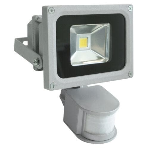 CROMPTON Weatherproof IP65 LED Sensor Floodlight 240V 20W Silver 27314 - Double Bay Hardware