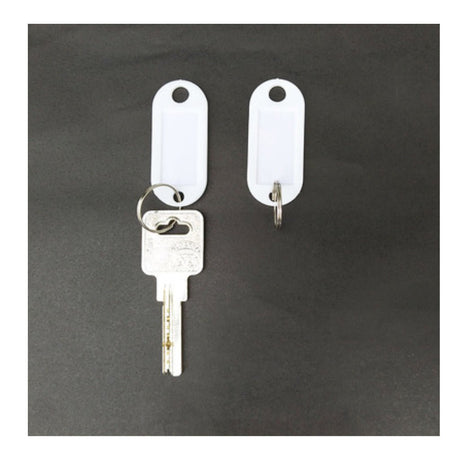 DB Hardware Key Tags White Stadium Shape 50Pcs
