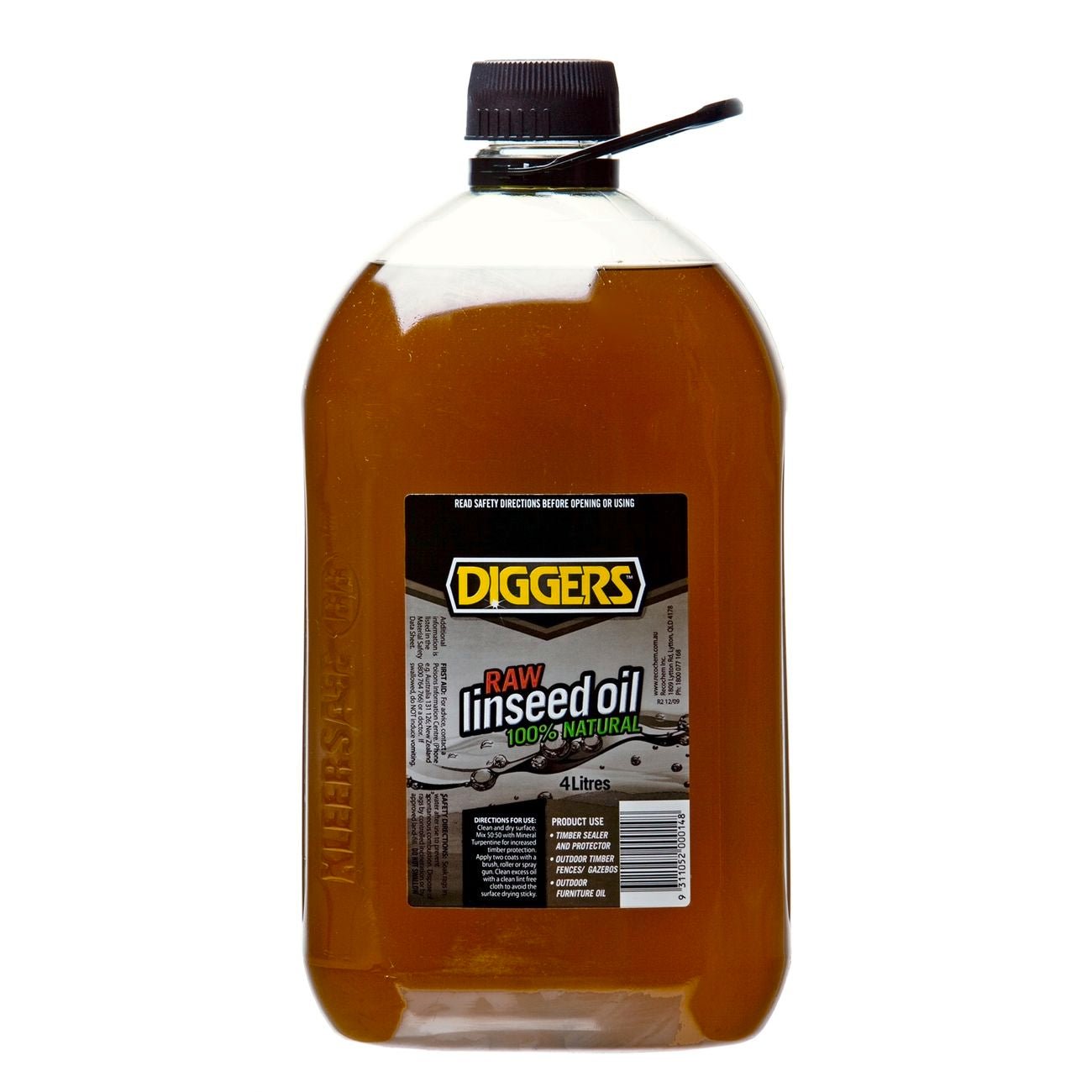 Diggers 4L Raw Linseed Oil 16404-4DIG - Double Bay Hardware