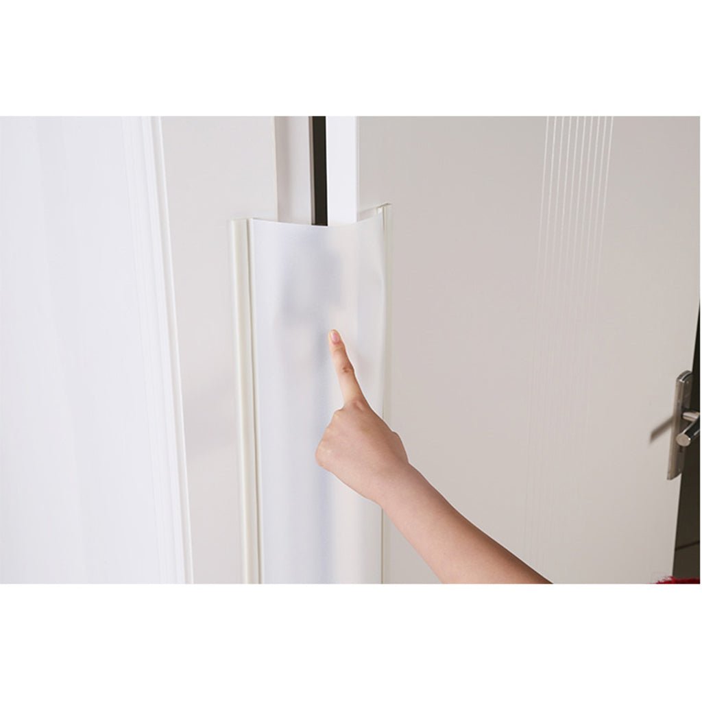 Door Finger Guard 23X130cm White Frosted Hard PP For 180° Open Door