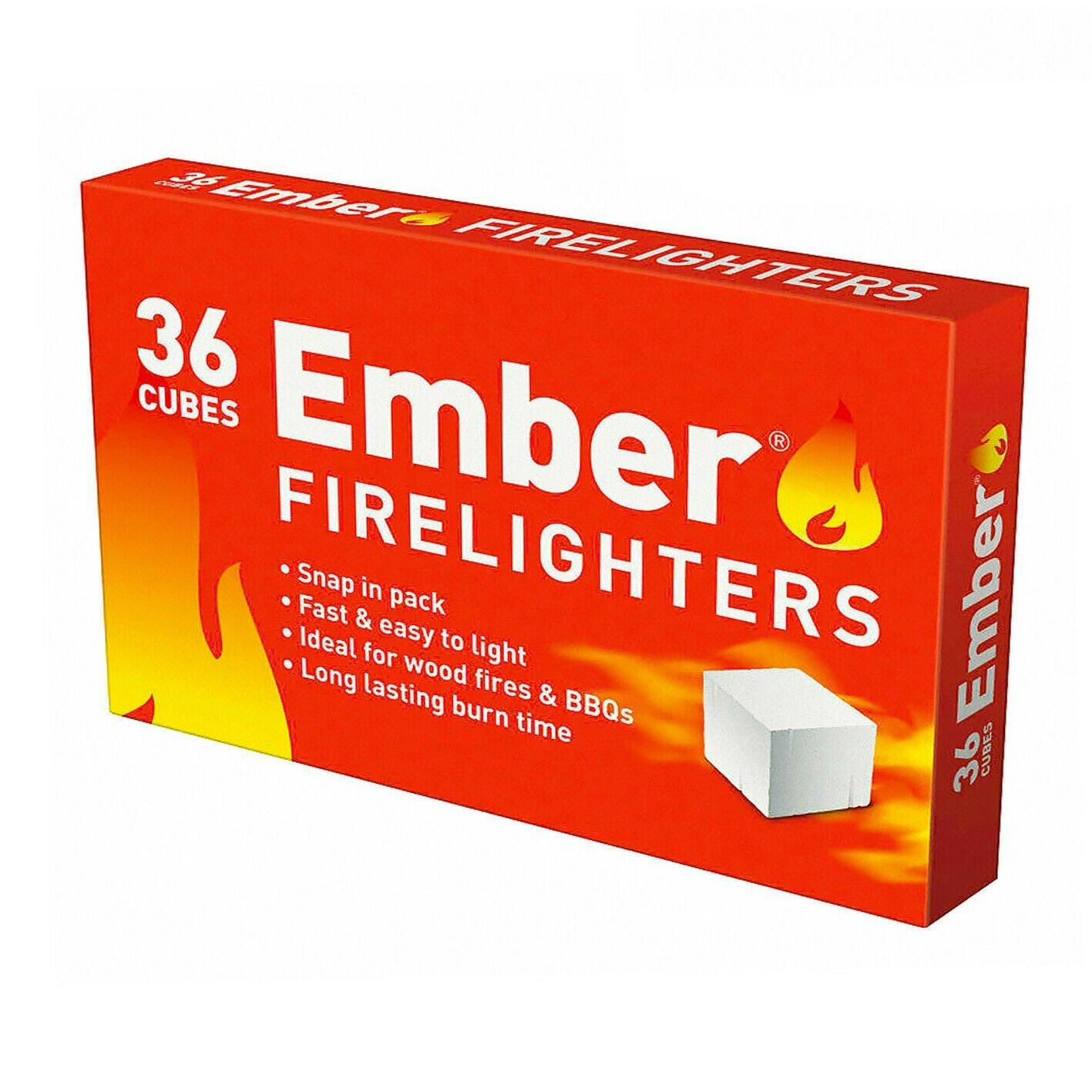 EMBER Firelighters Starter Jiffy 36Pcs Low Odour Wood Fire Kindling EMKFB36 - Double Bay Hardware