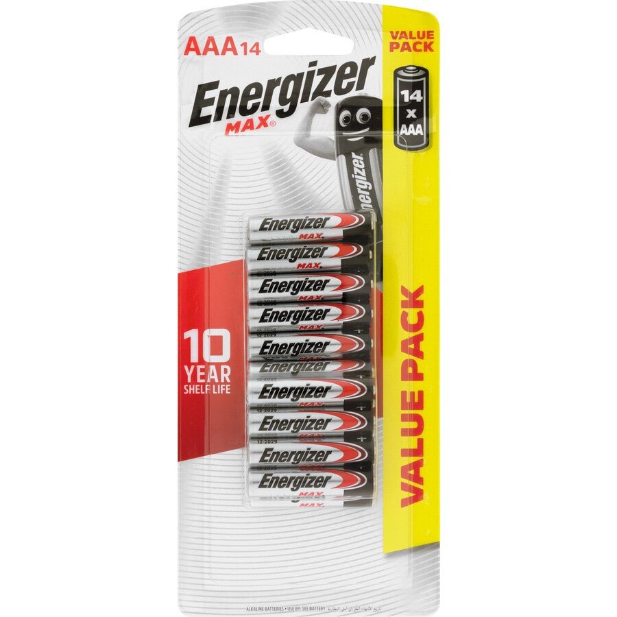 Energizer Max Alkaline Battery 1.5V AAA 14Pc Value Pack E92HP14TX - Double Bay Hardware