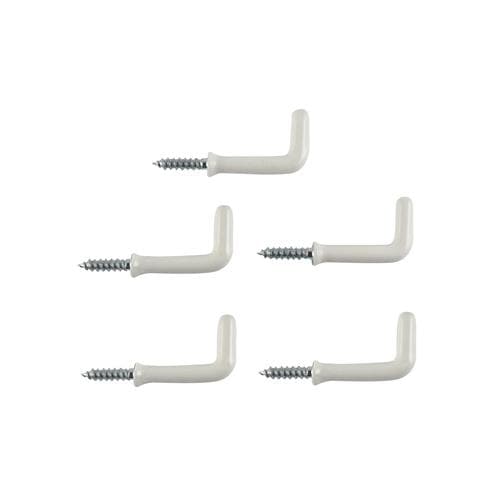 Everhang Square Hooks White 25mm 5Pcs 72506 - Double Bay Hardware