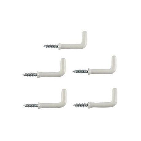Everhang Square Hooks White 25mm 5Pcs 72506 - Double Bay Hardware