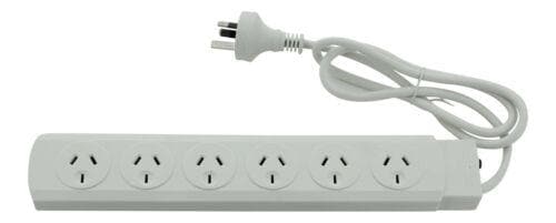 Eversure 6 way Power Board with 10A Overload Protection - White PB-6 WE - Double Bay Hardware