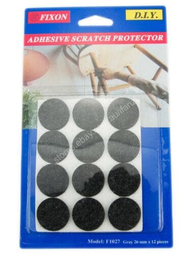 Fixon 26mm Black Felt Furniture Adhesive Scratch Protector 12 Pieces F1027 - Double Bay Hardware