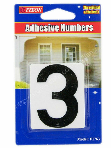 Fixon Adhesive Sign Number 3 59x49x2mm F1763