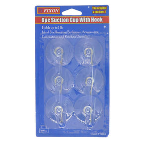 FIXON Suction Cup With Hook 6pcs Holds Up To 600g F1060 - 1