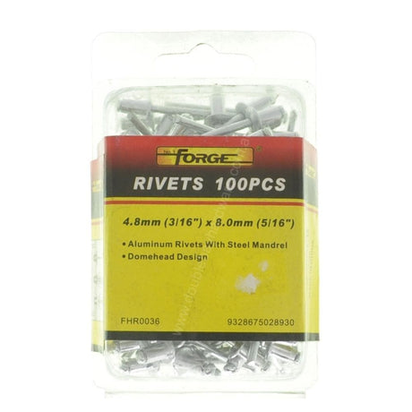 FORGE Aluminum Rivets With Steel Mandrel 4.8mm(3/16")X8.0mm(5/16") FHR0036 - Double Bay Hardware