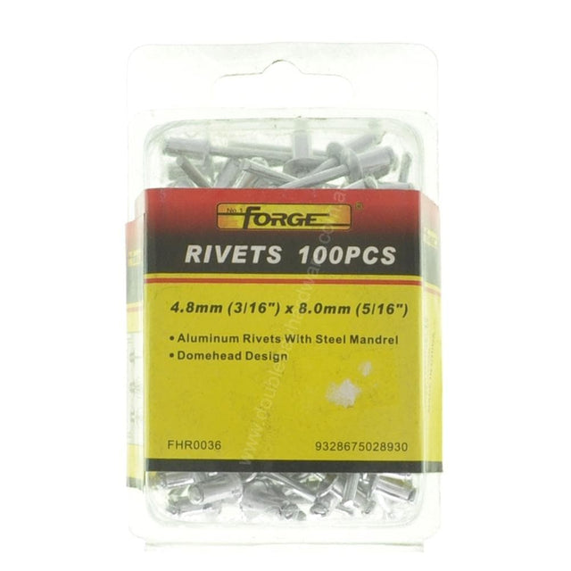 FORGE Aluminum Rivets With Steel Mandrel 4.8mm(3/16")X8.0mm(5/16") FHR0036 - Double Bay Hardware