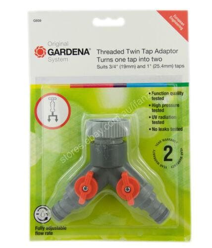 Gardena Twin-Tap Connector 1" or 3/4" G939 - Double Bay Hardware