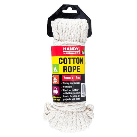 HANDY HARDWARE 7mmX15m Heavy Duty Cotton Rope 228300 - Double Bay Hardware