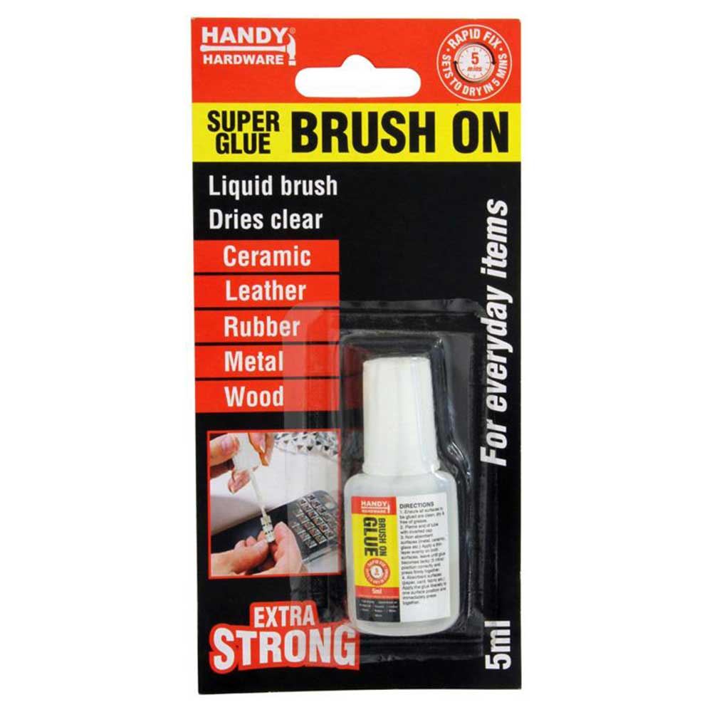 HANDY HARDWARE Brush On Liquid Super Glue 5ml For Rubber,Leather,Metal 219056 - Double Bay Hardware