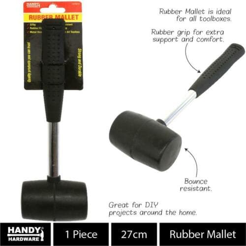 HANDY HARDWARE Rubber Mallet Hammer 225g 27cm 127672 - Double Bay Hardware