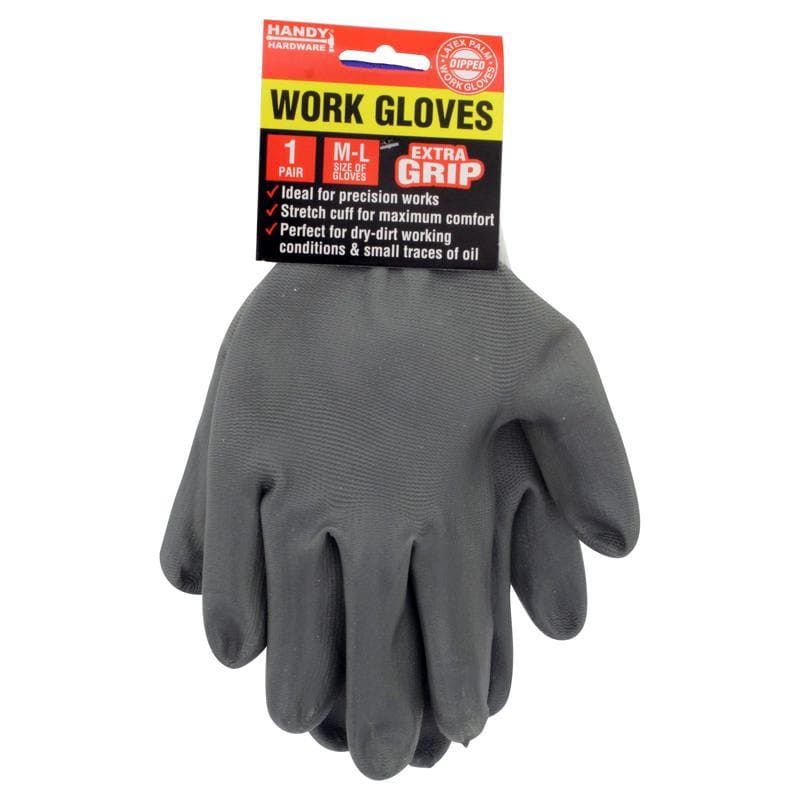 HANDY HARDWARE Work Glove 1 Pair M-L With Extra Grip 221332 - Double Bay Hardware