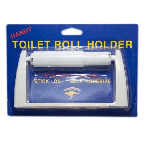 HANDY PRODUCT Plastic White Self Adhesive Toilet Roll Holder T5 - Double Bay Hardware