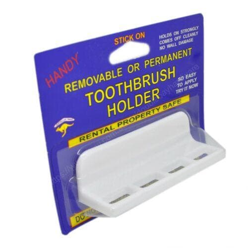 HANDY PRODUCT Plastic White Stick On Toothbrush Holder T44 - Double Bay Hardware