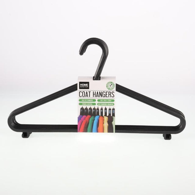 HOME MASTER Coat Hanger Plastic Black 37cm 8pcs 102990