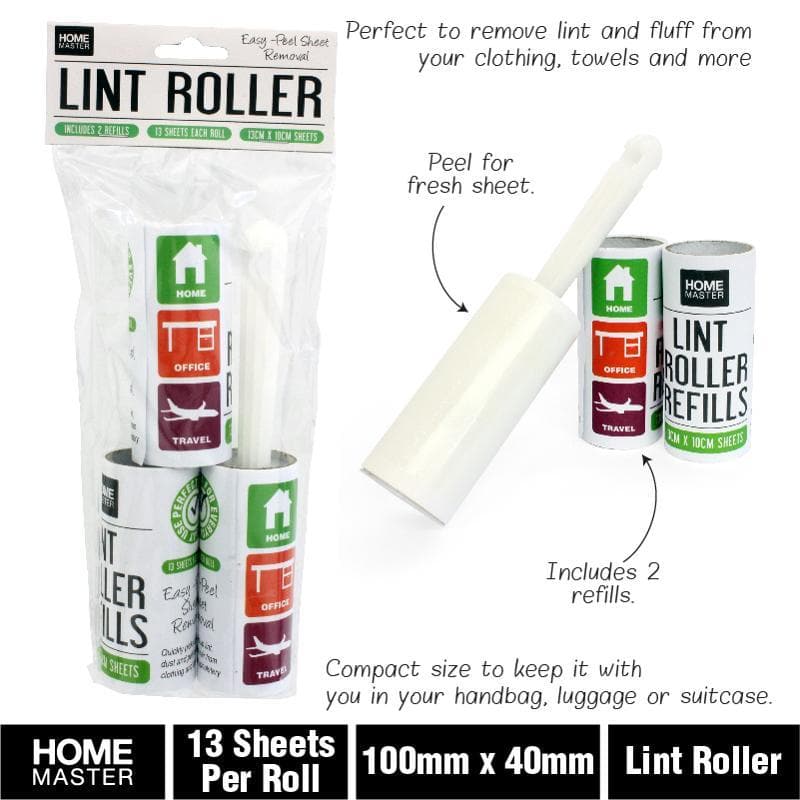 HOME MASTER Lint Roller 100x40mm 189250 - Double Bay Hardware