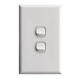 HPM Excel 2 Gang White Wall Switch 10A CDXL770/2WEWE